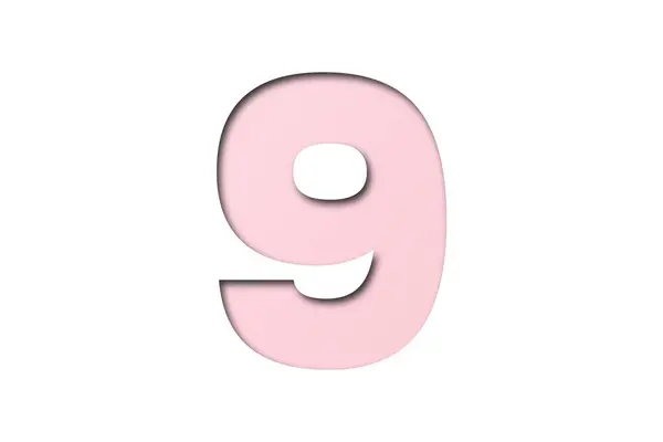 Polices Pink Confetti Numéro Isolées Sur Fond Blanc — Photo