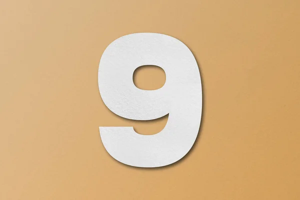 Λευκό Χαρτί Γραμματοσειράς Αριθμός Απομονώνονται Πορτοκαλί Φόντο — Φωτογραφία Αρχείου