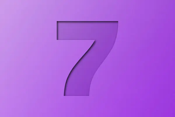 Purple Confetti Font Number Isolated Purple Background — Stock Photo, Image