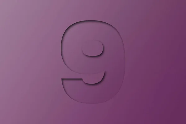 Dark Purple Confetti Font Number Isolado Fundo Roxo Escuro — Fotografia de Stock