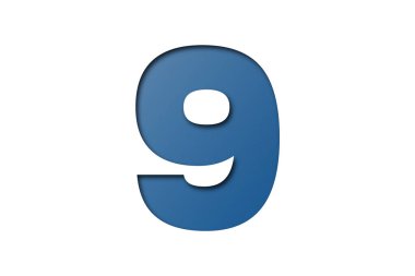 Beyaz arkaplanda mavi konfeti yazı tipi 9