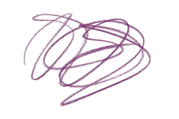 Disegnare Una Linea Matita Viola Scuro Isolato Uno Sfondo Bianco — Foto Stock