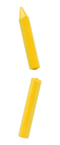 Lápices Colores Amarillos Aislados Sobre Fondo Blanco Palos Rotos —  Fotos de Stock