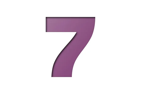 Темно Фиолетовый Шрифт Конфетти Номер Выделен Белом Фоне — стоковое фото