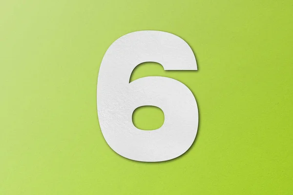 White Paper Czcionka Numer Izolowane Zielonym Tle — Zdjęcie stockowe