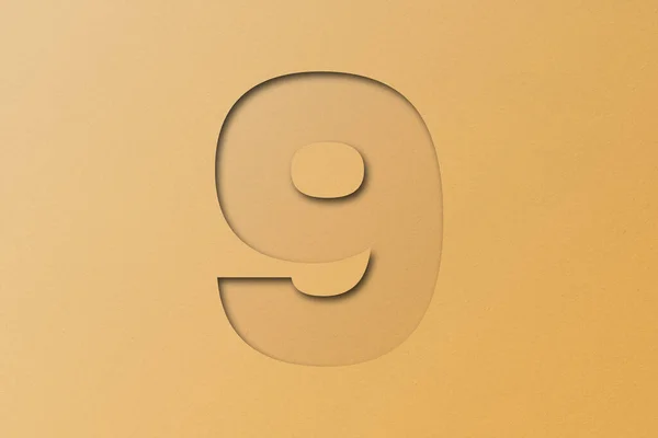 Orange Confetti Font Number Isolado Fundo Laranja — Fotografia de Stock