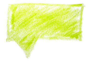 Beyaz arkaplanda izole edilmiş yeşil fırça boya konuşma baloncukları.