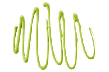 beyaz arkaplanda yeşil suluboya damla zigzag izole