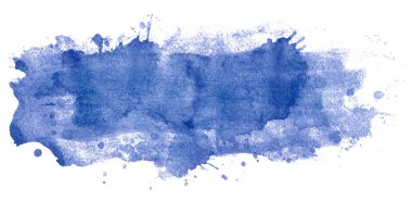 Mavi suluboya arka plan. Sanatsal el boyası. beyaz arkaplanda izole