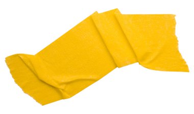 Sarı buruşmuş bant beyaz arkaplanda izole edilmiş..