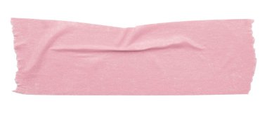 Pembe buruşuk yırtık bant beyaz arkaplanda izole.