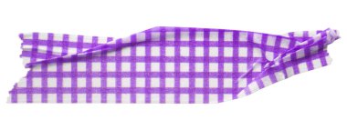 Mor desenli kağıt bant beyaz arkaplanda izole edildi