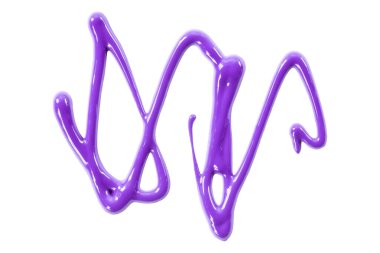 Mor suluboya damla zigzag beyaz arkaplanda izole edildi.