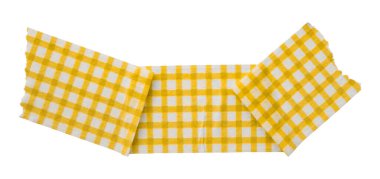 Sarı desenli kağıt bant beyaz arkaplanda izole