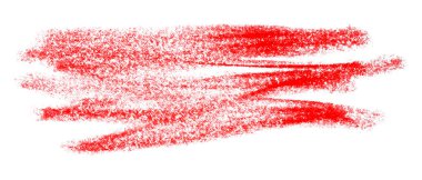 Beyaz arkaplanda kırmızı kalem darbeleri izole edildi.