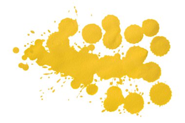 Sarı suluboya arka plan. Sanatsal el boyası. beyaz arkaplanda izole