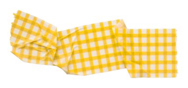 Sarı desenli kağıt bant beyaz arkaplanda izole