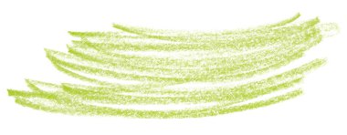 Beyaz arkaplanda yeşil kalem darbeleri izole edildi.