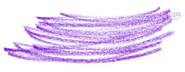 Beyaz arkaplanda izole edilmiş mor kalem darbeleri.