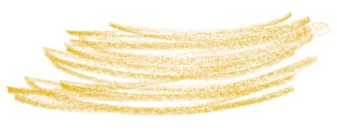 Beyaz arkaplanda izole edilmiş sarı kalem darbeleri.