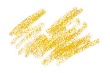 Beyaz arkaplanda izole edilmiş sarı kalem darbeleri.