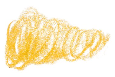 Beyaz arkaplanda izole edilmiş sarı kalem darbeleri.