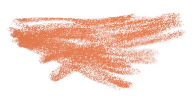 Beyaz arkaplana izole edilmiş turuncu boya kalemleri.