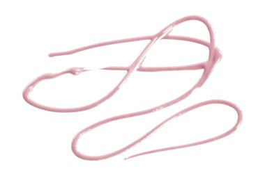 Pembe suluboya beyaz arkaplanda izole edilmiş zikzak çizgileri.