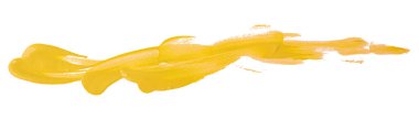Sarı fırça beyaz arkaplanda izole edilmiş. Suluboya