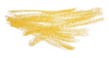 Beyaz arkaplana izole edilmiş sarı renkli karalamalar.