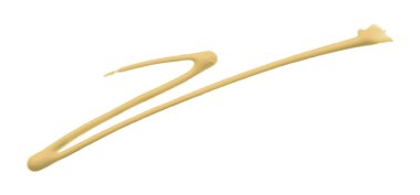 Açık kahverengi suluboya beyaz arkaplanda izole edilmiş zikzak çizgileri.