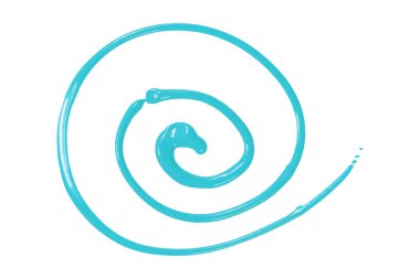 Açık mavi suluboya beyaz arkaplanda izole edilmiş zikzak çizgileri.