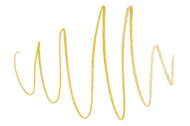 Beyaz arkaplanda izole edilmiş sarı kalem darbeleri.