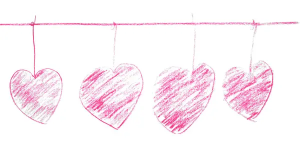 Розовая Подкладка Сердца Изолированы Белом Фоне — стоковое фото