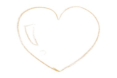 Beyaz arkaplanda izole edilmiş doğrusal turuncu kalp.