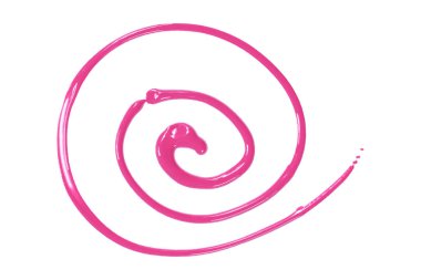 Pembe suluboya beyaz arkaplanda izole edilmiş zikzak çizgileri.