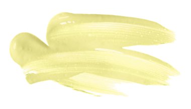 Sarı fırça beyaz arkaplanda izole edilmiş. Açık sarı renk.