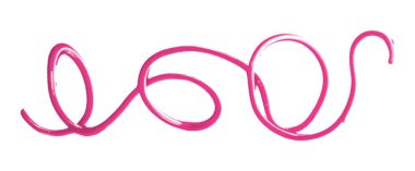 Pembe suluboya beyaz arkaplanda izole edilmiş zikzak çizgileri.