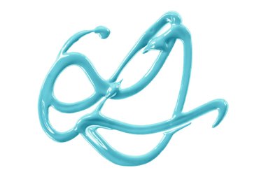 Açık mavi suluboya beyaz arkaplanda izole edilmiş zikzak çizgileri.