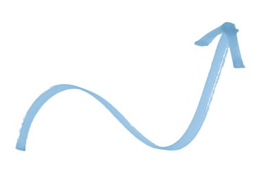 Açık mavi oklar beyaz arkaplanda izole edildi.