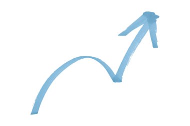 Açık mavi oklar beyaz arkaplanda izole edildi.