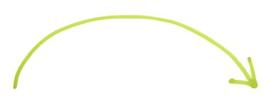 Beyaz arkaplanda yeşil oklar izole edildi