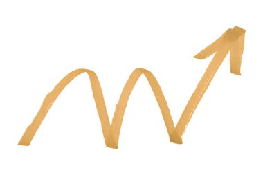 Beyaz arkaplanda turuncu oklar izole edildi