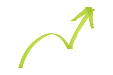 Beyaz arkaplanda yeşil oklar izole edildi