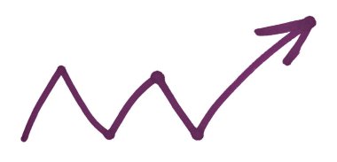 Beyaz arkaplanda izole edilmiş koyu mor oklar.