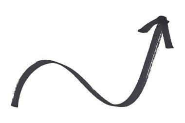 Beyaz arkaplanda siyah oklar izole edildi