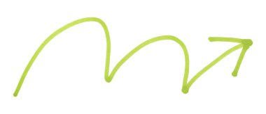 Beyaz arkaplanda yeşil oklar izole edildi