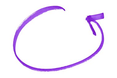 beyaz arkaplanda izole edilmiş mor oklar