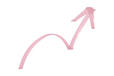 beyaz arkaplanda izole edilmiş pembe oklar