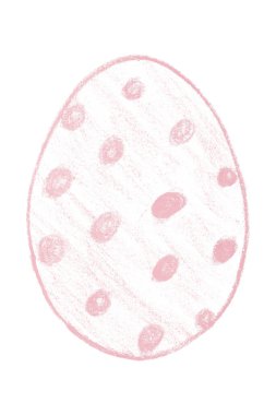 Beyaz arkaplana izole edilmiş pembe Paskalya yumurtaları çiz.